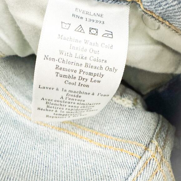 Everlane The Way High Slim Light Wash Denim Jeans Zip Fly Size 27 Crop - Picture 7 of 9